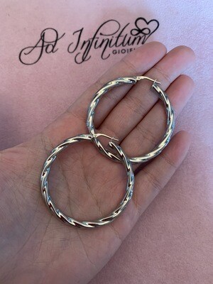 Orecchini Canna Intrecciata 4 Cm