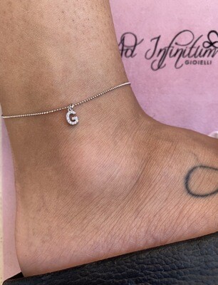 Cavigliera Con Iniziale con Zirconi