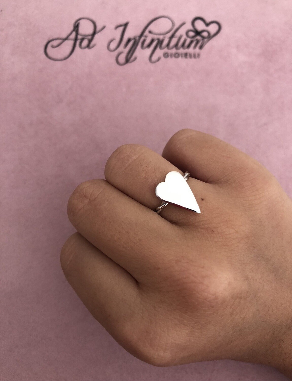 Anello Cuore Allungato Personalizzabile Anello Cuore Allungato Personalizzabile