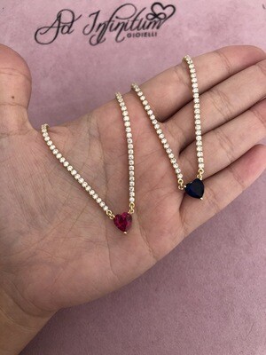Collana Tennis Zircone Cuore