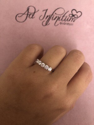 Anello Mezza Veretta Zirconi Mini 