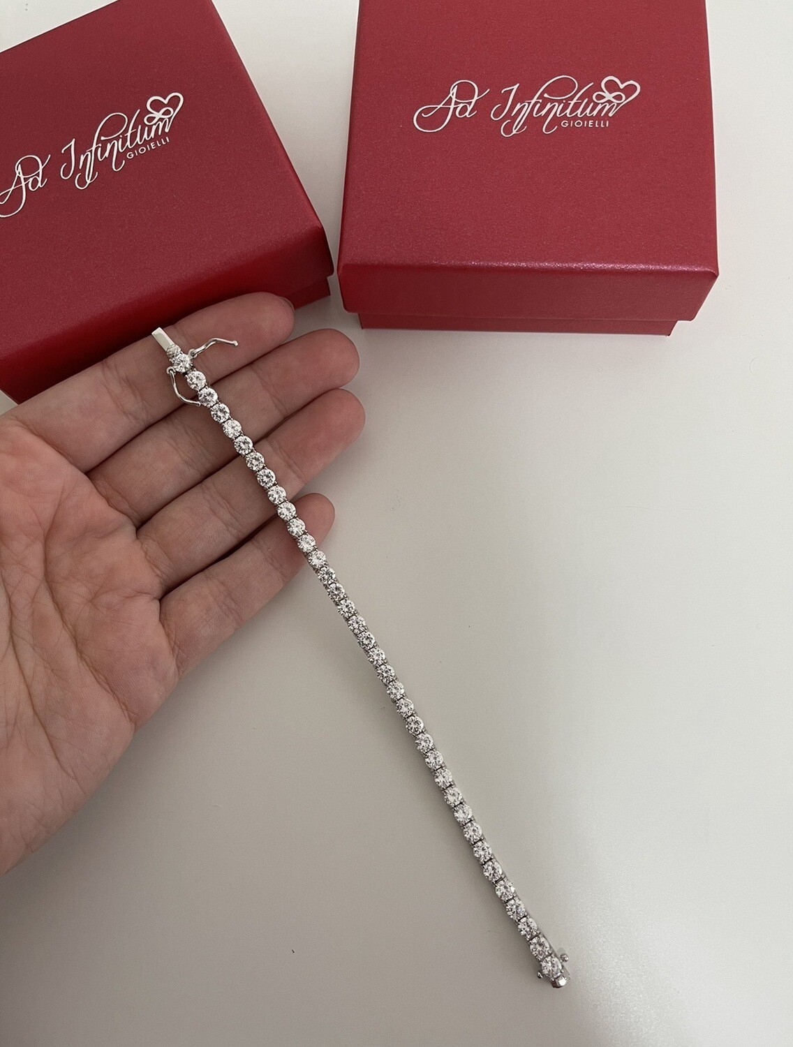 Bracciale tennis bianco 4 mm