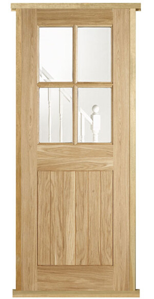 Oak Cottage 4-Light Pre-hung Door Set