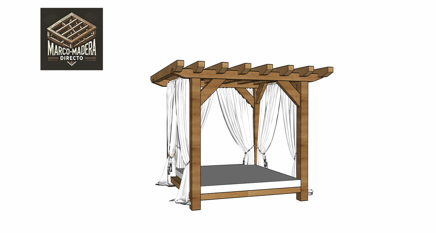 Balinese Bed 2.1m x 2.1m  - 140mm posts