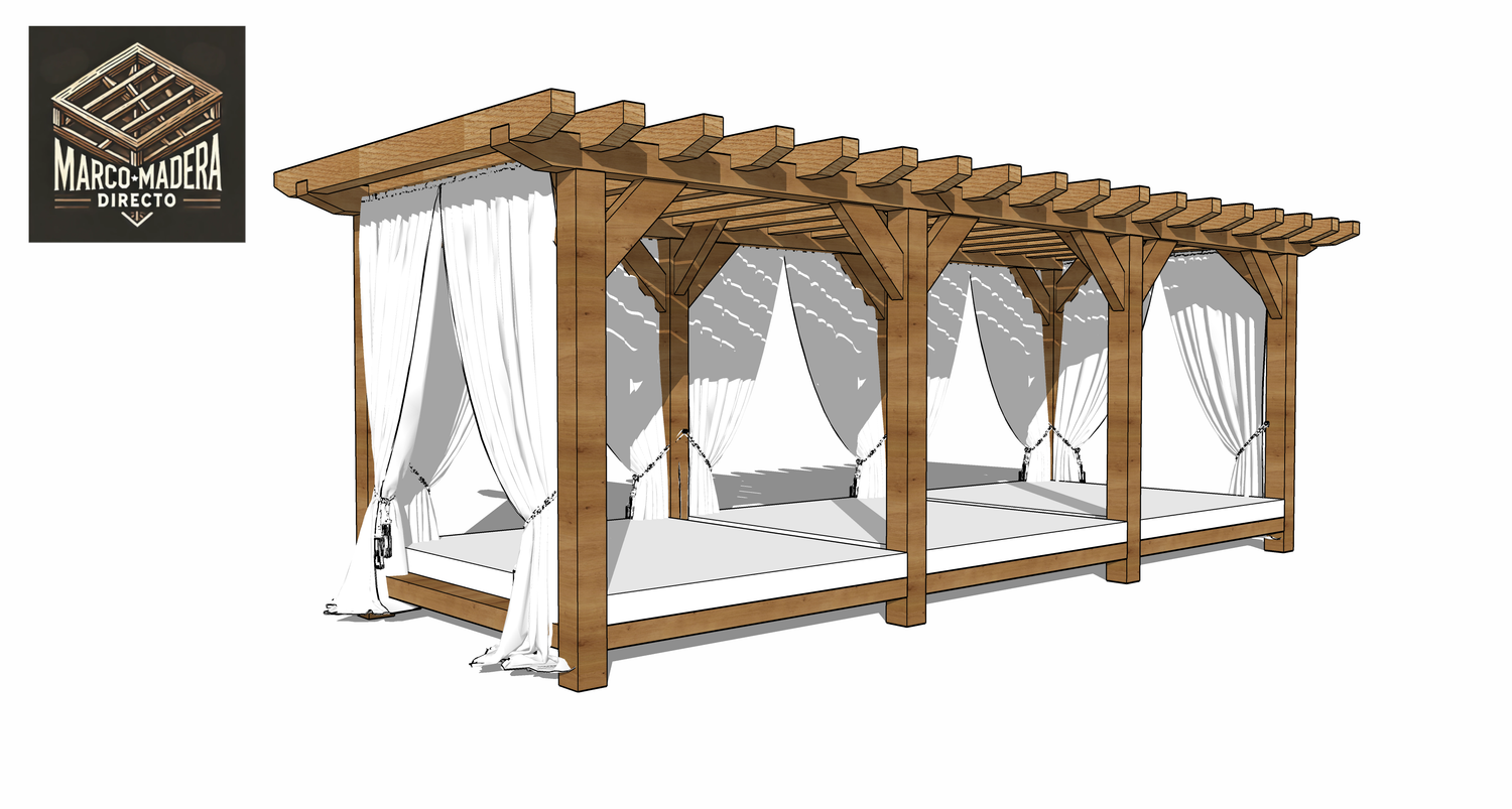 Balinese Bed 2.1m x 6m  - 140mm posts