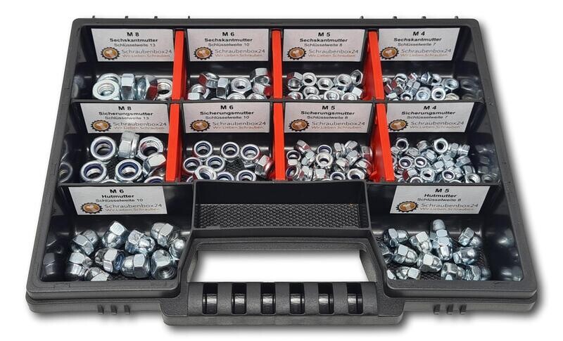 Nuts assortment // M4-M5-M6-M8 235 pcs. nuts box Nuts assortment // M4-M5-M6-M8 235 pcs. nuts box