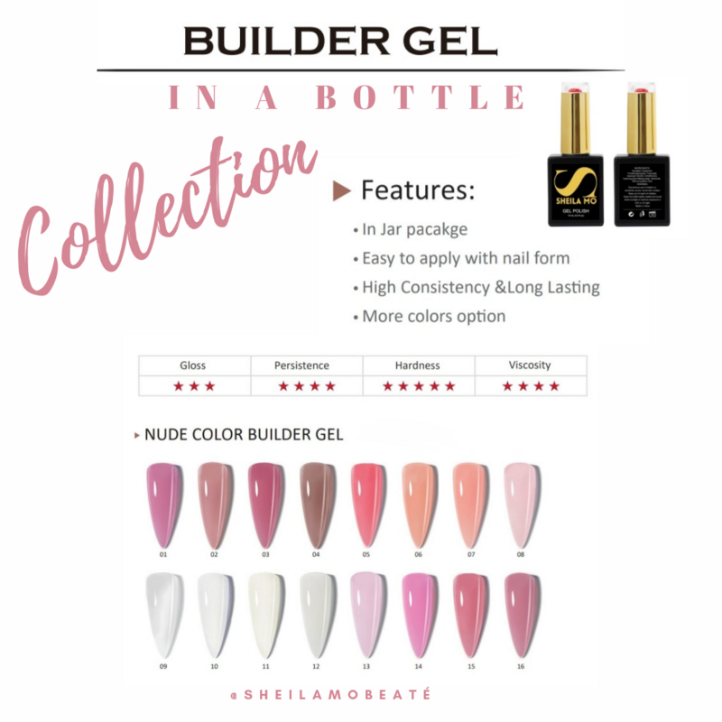 16 Nudes of Builder Gels in bottles | NUDES IN BLACK COLLECTION | @  €15 each