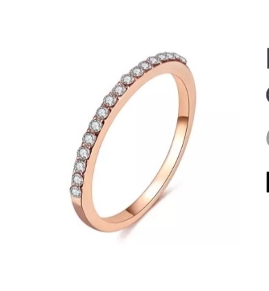 Single row drill ring rose Gold jewellery size 6
