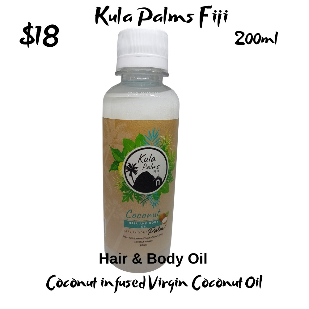 Coconut Hair & Body Fragrant 200ml - Infused Coconut Oil - Organic Skincare