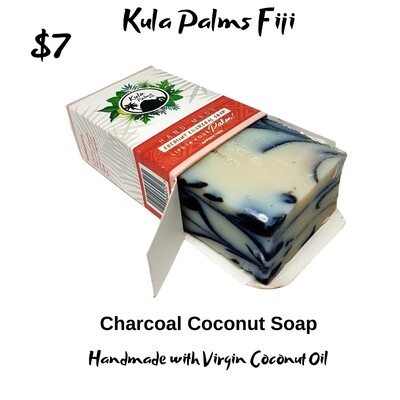 Coconut Swirl Charcoal Soap - Infused with Coconut Oil - Organic Skincare