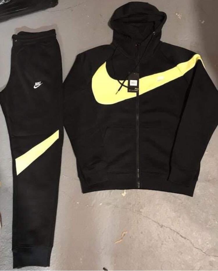 Hoodie Sweatsuits, Black/yellow