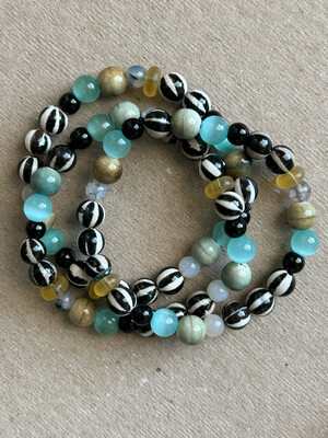 Agate + Cats Eye Bracelet