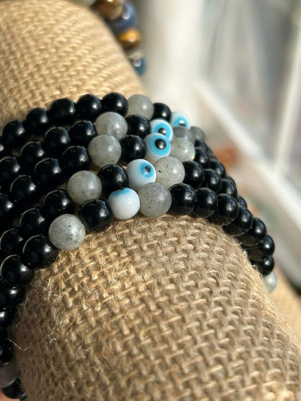 Labradorite & 🧿 Protection Bracelet
