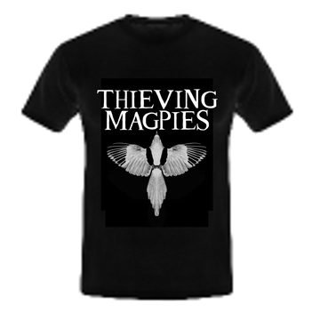 Thieving Magpies T Shirt BLACK (EXTRA EXTRA LARGE)