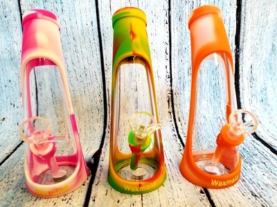 WAXMAID SILICONE/GLASS HORN WATERPIPE