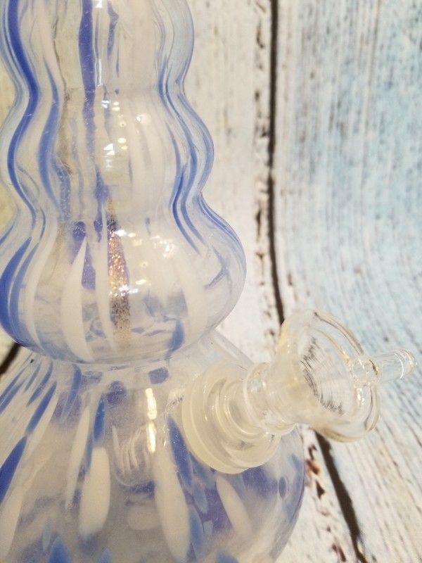 WATERPIPE BUBBLE VASE BLUE/WHITE