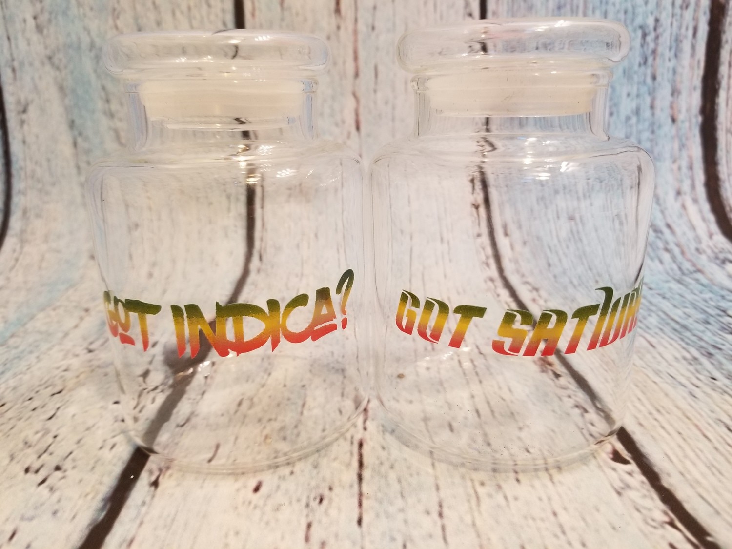 Large glass stash jars