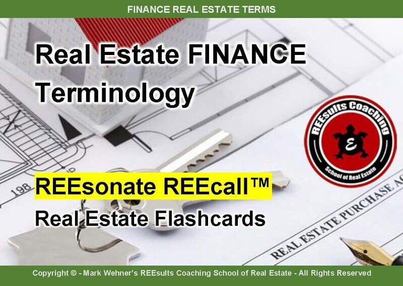 FLASHCARDS Real Estate FINANCE (Terms & Definitions)