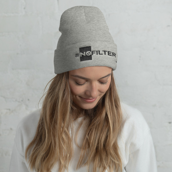 "No Filter" Embroidered Cuffed Beanie "No Filter" Embroidered Cuffed Beanie