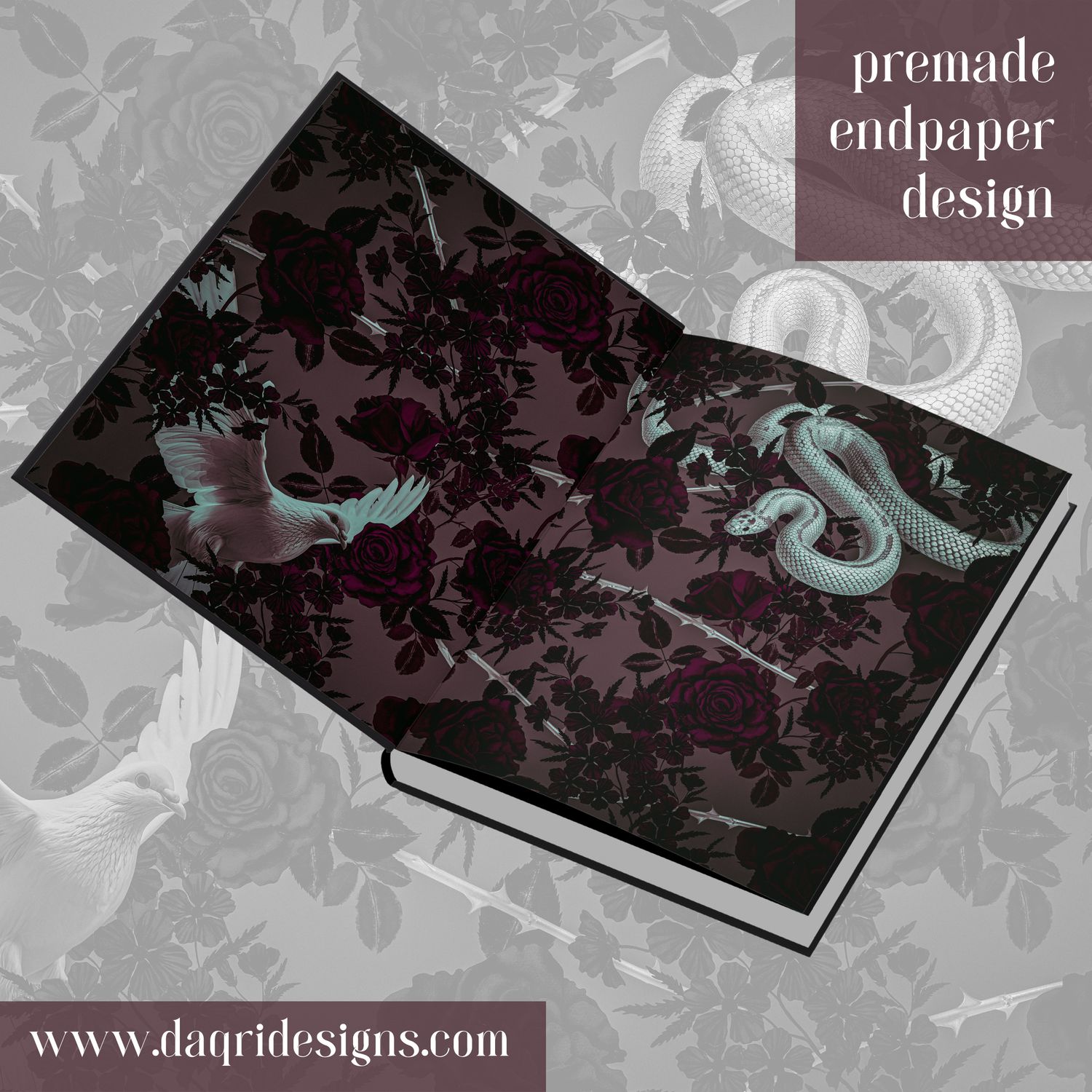 Serpent's Dove End Paper Design