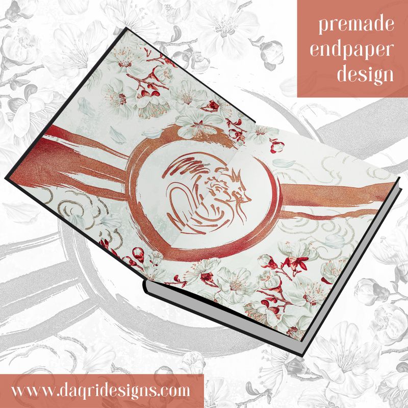 Red Blossom End Paper Design