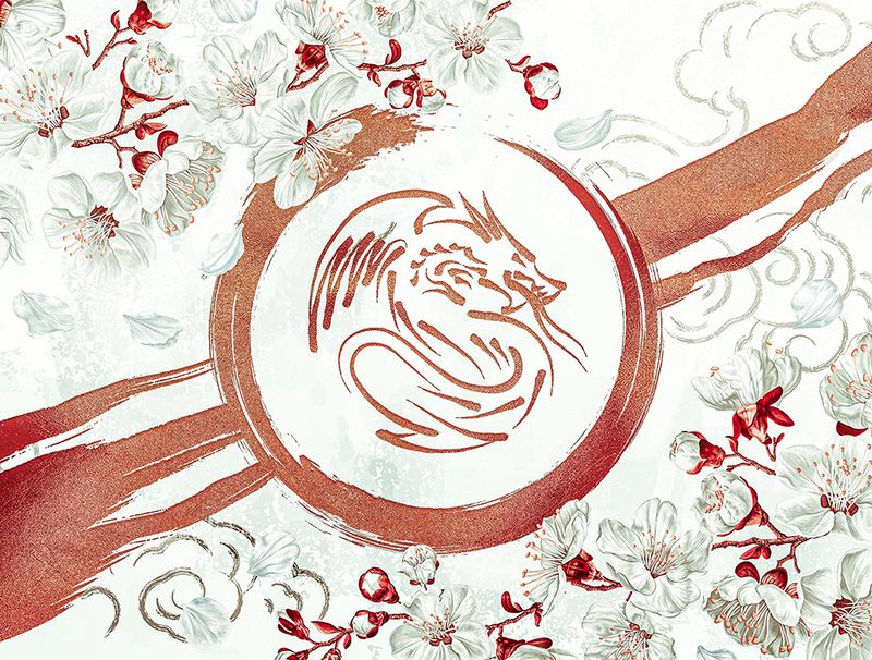 Red Blossom End Paper Design