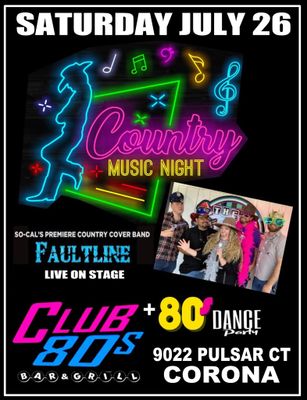 July 26th 2025 - Saturday - Faultline -  Live - Country Music Show
