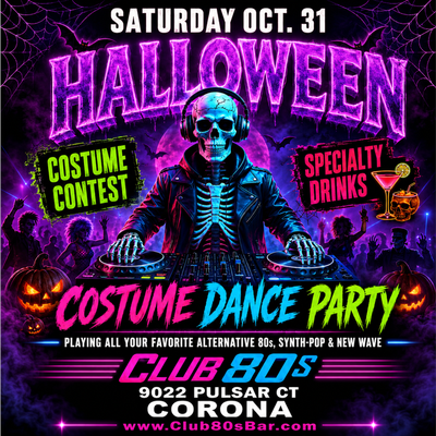 October 31st, 2026 - Saturday - Halloween Costume Dance Party