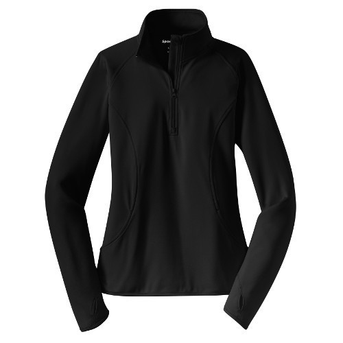 Ladies Sport-Wick® Stretch 1/2-Zip Pullover, Color Choices: Black