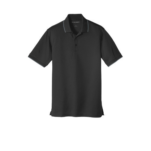 Port Authority® Dry Zone® UV Micro-Mesh Tipped Polo, Color Choices: Deep Black/Graphite