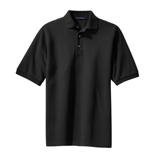 Heavyweight Cotton Pique Polo, Color: Black