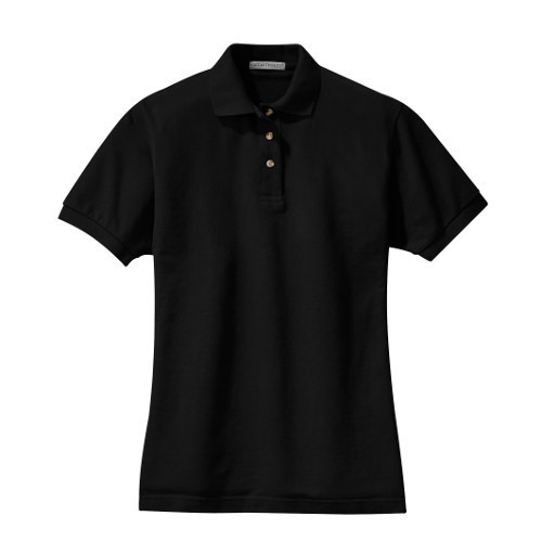 Ladies Heavyweight Cotton Pique Polo, Color Choices: Black