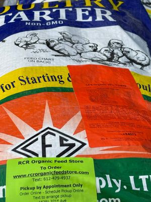 Organic 26% Ground Starter Feed for Poultry RCR Organic Feedstore near Waconia MN