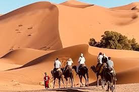 sunset camel ride through Erg Chebbi in Merzouga,