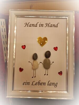 Steinbild "Hand in Hand..."