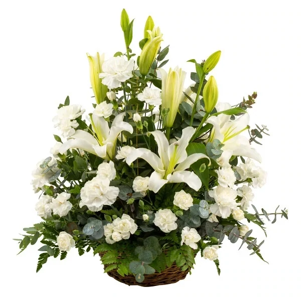 Leinaseade valgete lilledega