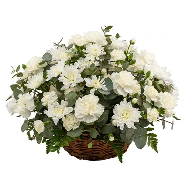 Leinaseade valgete nelkidega