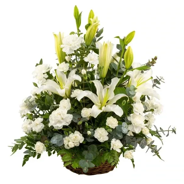 Leinaseade valgete lilledega