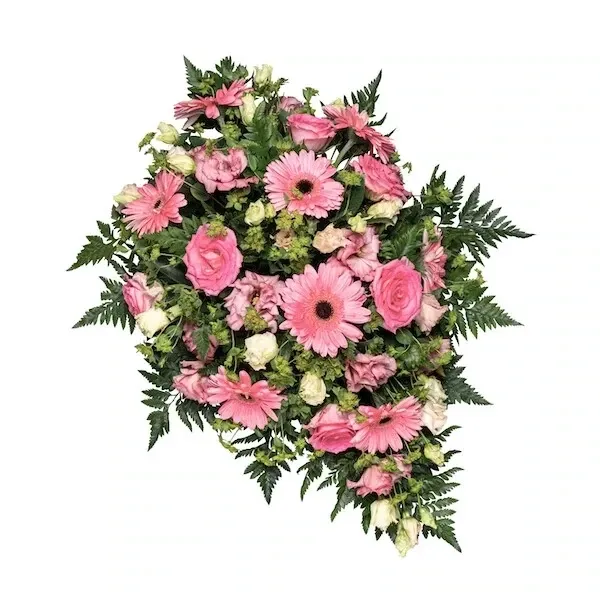 Klassikaline leinaseade roosade lilledega