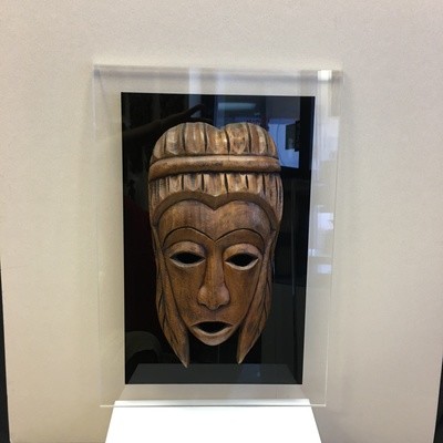 African Mask in Black Acrylic