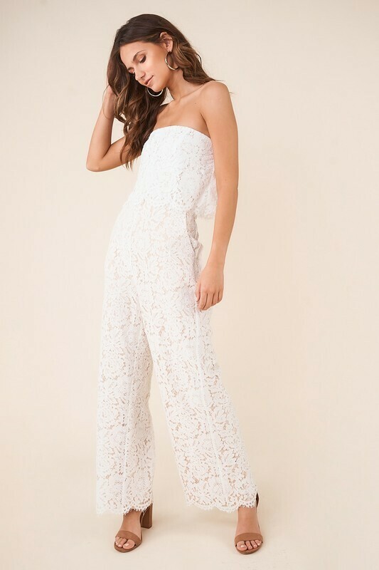 Lust For Love Strapless Lace Jumpsuit