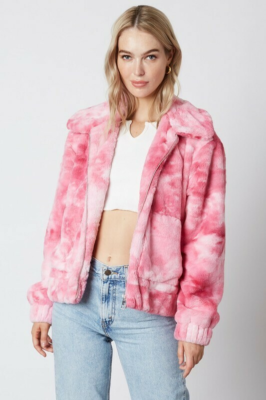 Oversized Tie Dye Teddy Jacket