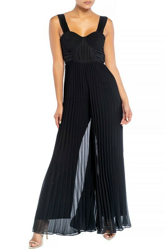 Nina Draped Pleats Jumpsuit