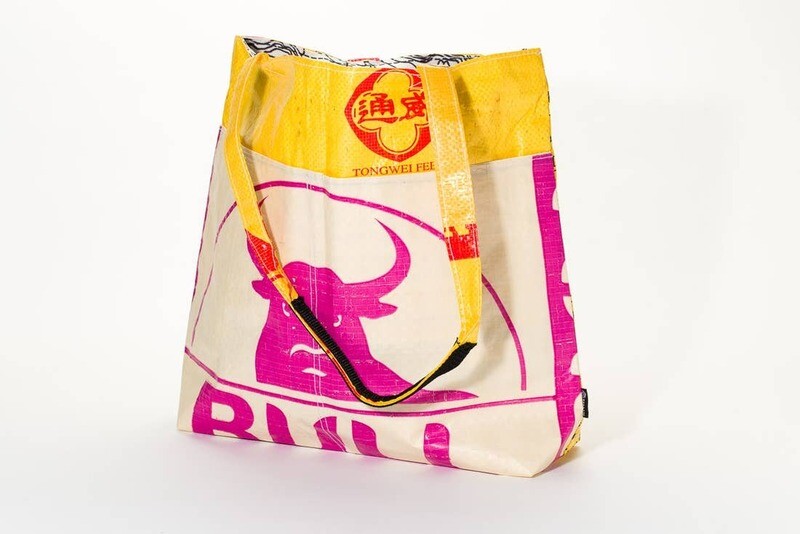 Pink Bull Yellow Barrel Tote Bag