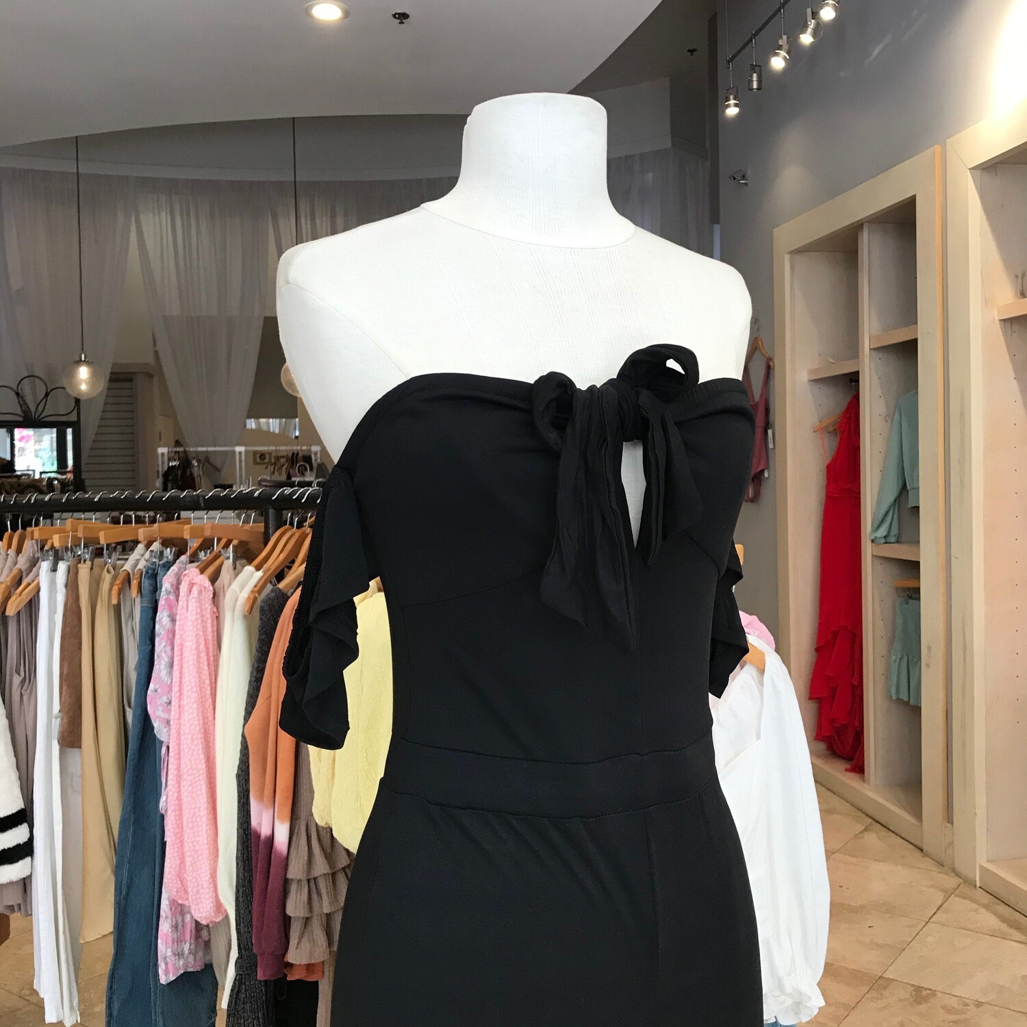Off Shoulder Bell Bottom Jumpsuit