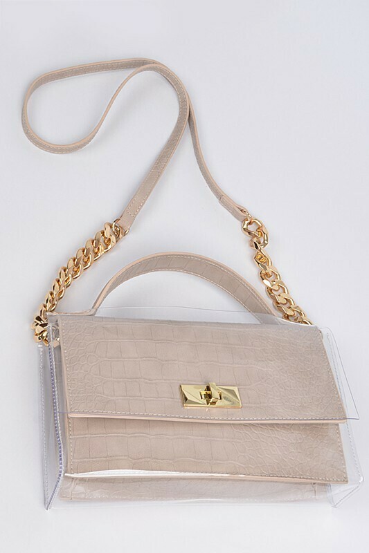 Snake Skin Shoulder Strap Leather Clutch