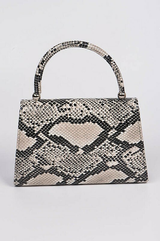 Faux Snakeskin Clutch