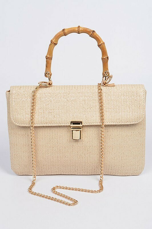 Whole Straw With Branch Handle Clutch