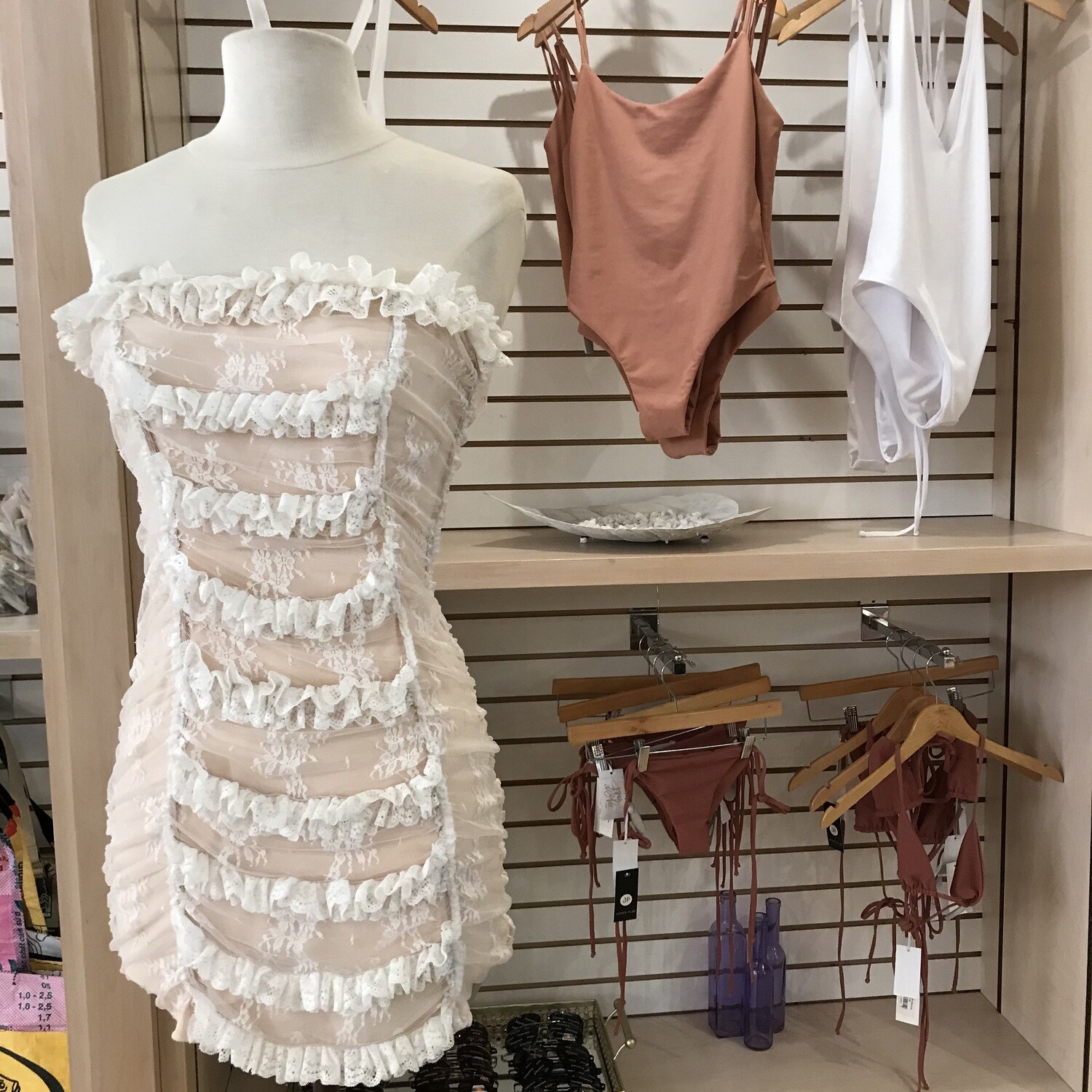 Payton Scrunch Lace Bandeau Dress