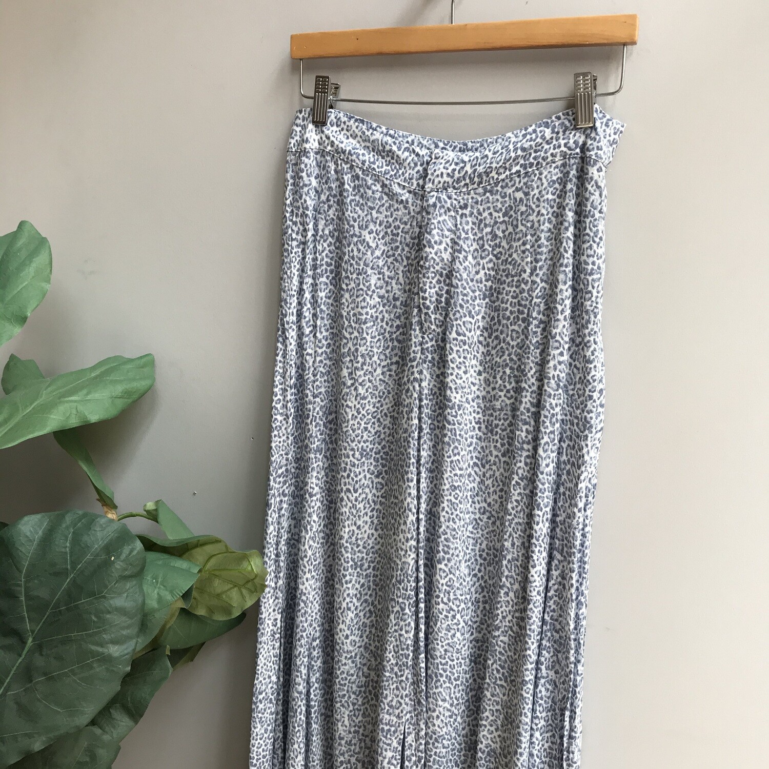 Blue Leopard Wide Leg Pants